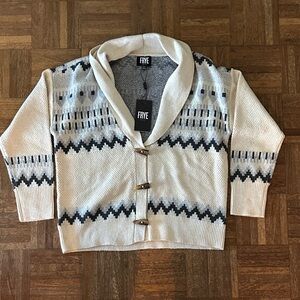Frye Oatmeal Heather Patterned Cardigan